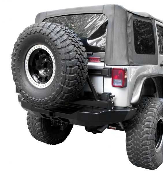 Hanson Offroad JK Rear Bumper w/Tire Carrier JKRTCP JeepinOutfitters