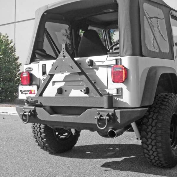 Jeep rear bumper tire carrier tj #4