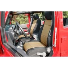 Rugged Ridge Seat Cover Front Pair, Neoprene, Black with Tan Inserts, Jeep Wrangler (JK) 2011