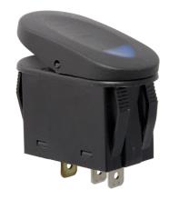 Rugged Ridge Rocker Switch, Two Position, Black with Blue Indicator Light, Universal Application