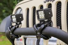 Rugged Ridge X-Clamp & LED Light Kit, Silver, 2-Pieces