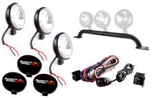 Rugged Ridge Front Bumper Light Bar Kit w/Slim Fog Lights, Black, Jeep Wrangler (JK) 2007-2011