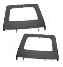 Rugged Ridge Upper Soft Doors, Rear Pair, Black, Jeep Wrangler (JK) 2007-2011