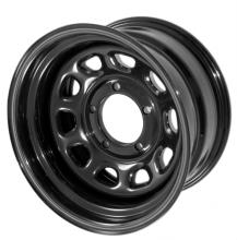 Rugged Ridge Steel Wheel D Window , Black, 15X10, 5 On 4.5 Bolt Pattern, 3.75 Backspacing