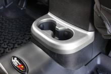 Rugged Ridge Center Cup Console, Brushed Silver, 2nd Row, 11-13 Jeep Wrangler