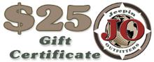 JeepinOutfitters.com Gift Certificate - $25