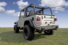 Rugged Ridge XHD Rear Bumper, Textured Black, Jeep CJ5/CJ7/CJ8/YJ/TJ