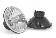 Rugged Ridge Crystal H2 Headlight, 7 Inch Round, H2 Bulb, Pair, Includes Bulbs