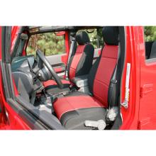 Rugged Ridge Seat Cover Front Pair, Neoprene, Black with Red Inserts, Jeep Wrangler (JK) 2011