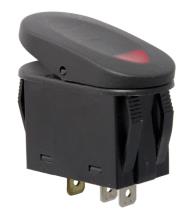 Rugged Ridge Rocker Switch, Two Position, Black with Red Indicator Light, Universal Application