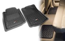 Rugged Ridge All Terrain Floor Liner Kit, Four Piece, Black, Toyota Tacoma 05-11, All Cabs, Includes first and second row liners
