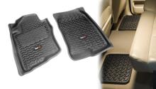 Rugged Ridge All Terrain Floor Liners, Four Piece, Black, Nissan Xterra 2005-2011, Pathfinder 2005-2011, Includes first and second row liners.